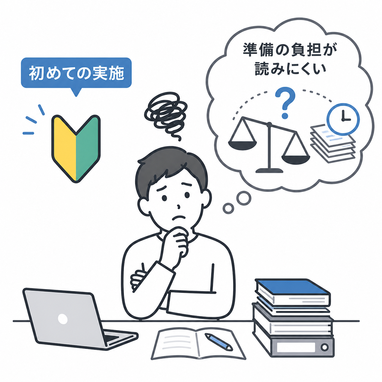初めての実施で、準備の負担が読みにくい